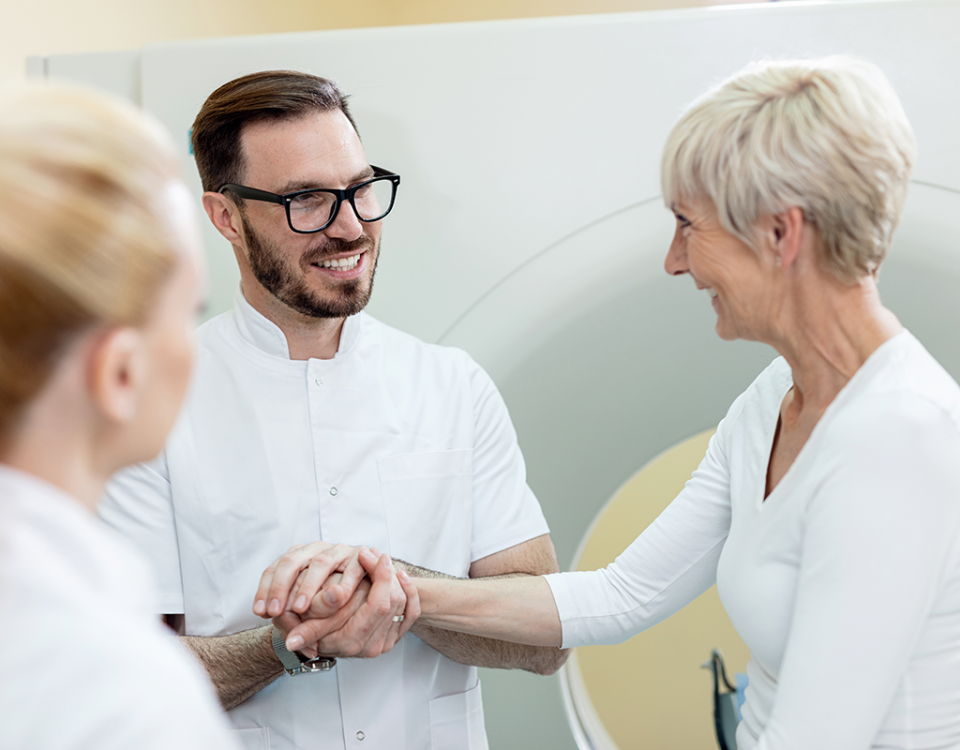 Doctor patient CT scan
