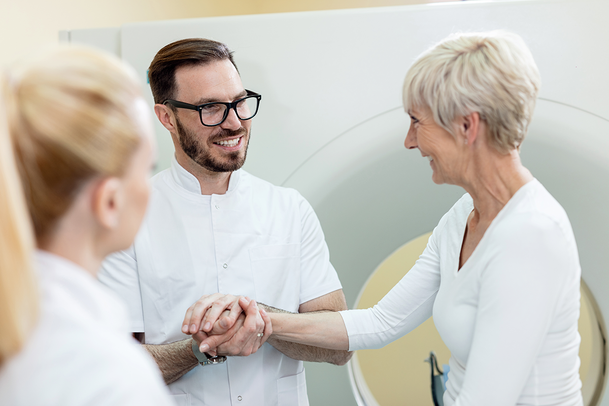 Doctor patient CT scan
