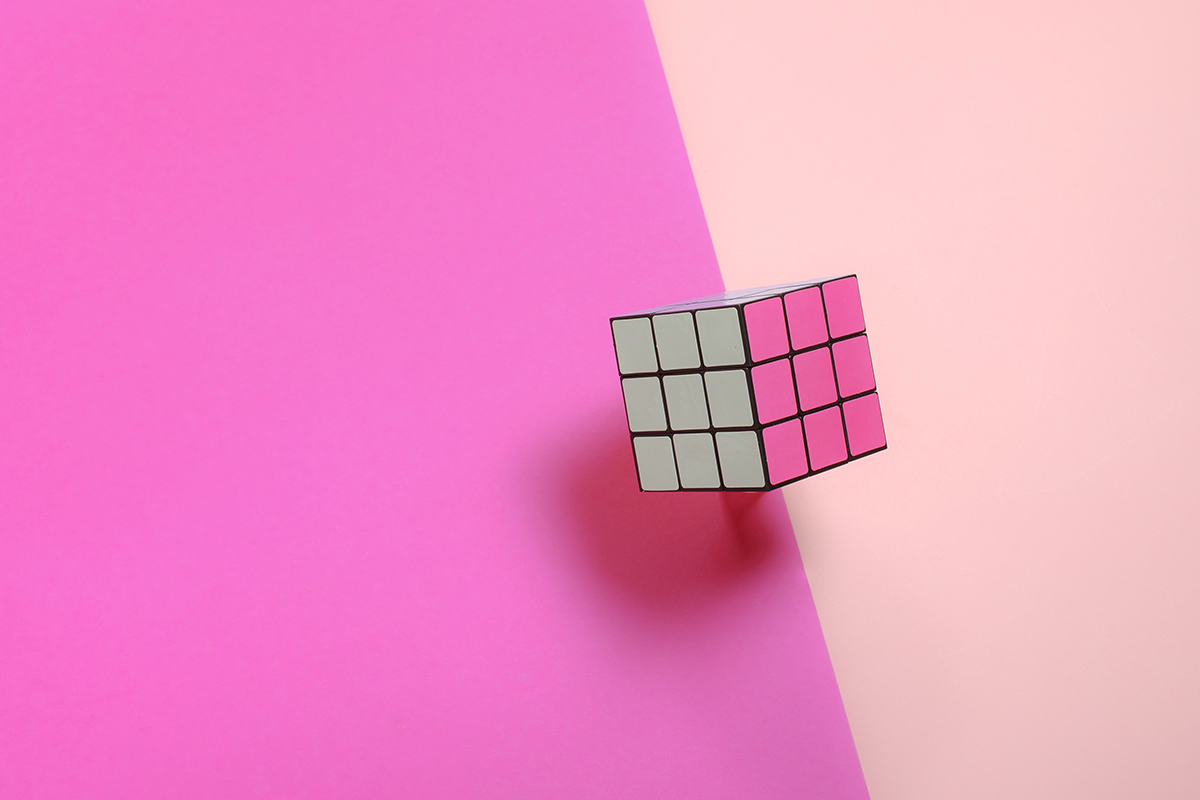 Pink Rubik's cube