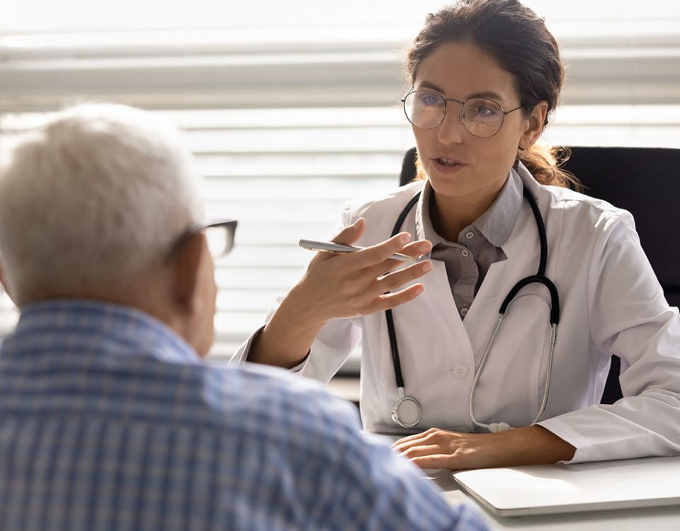 Doctor patient consult in office