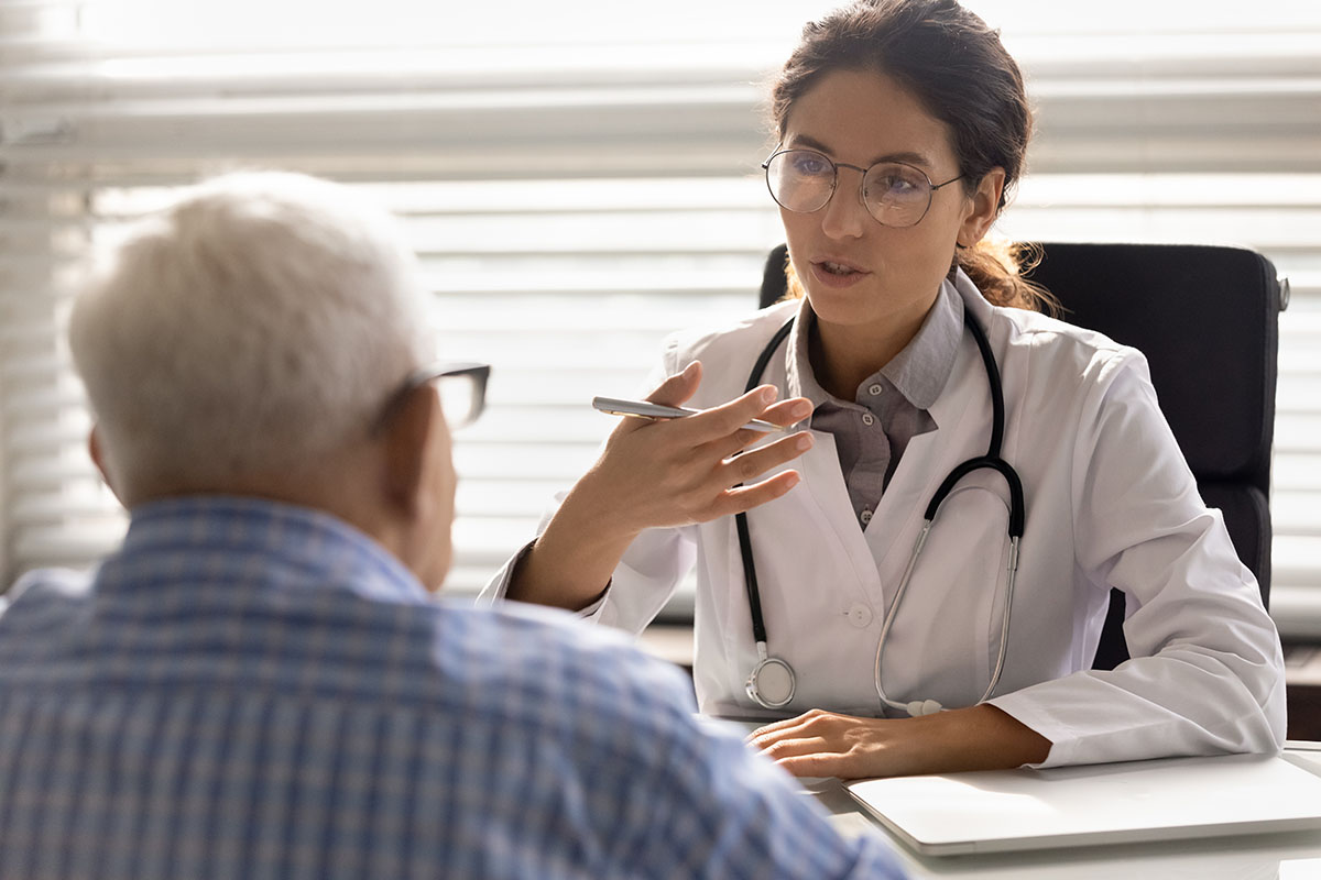 Doctor patient consult in office