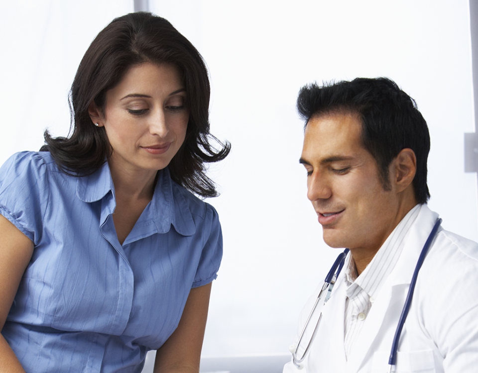 Patient and doctor talking