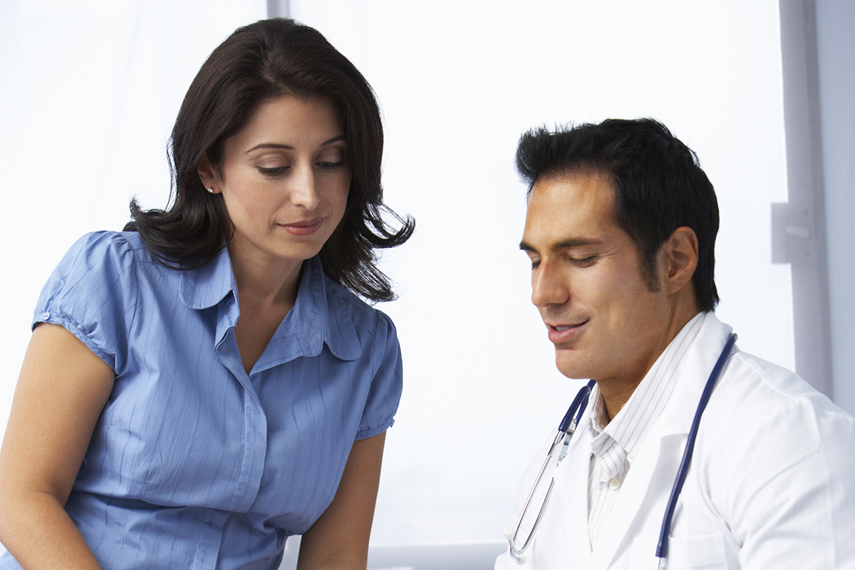Patient and doctor talking