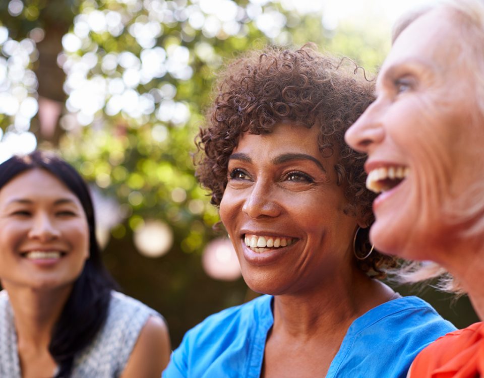 Diverse women smiling