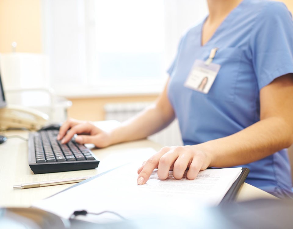 Nurse at computer