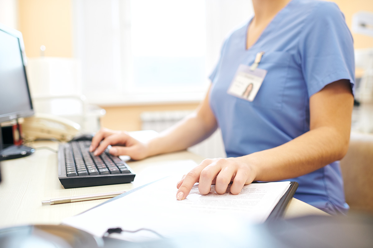 Nurse at computer